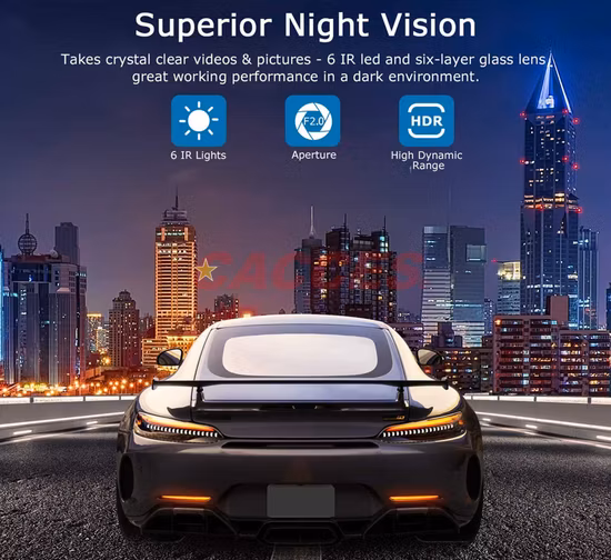 대시 캠 4K 5g WiFi 2160p GPS 대시 카메라, 차량용 카메라 대시 캠 듀얼 레코더, APP, G가 포함된 차량용 대시 캠